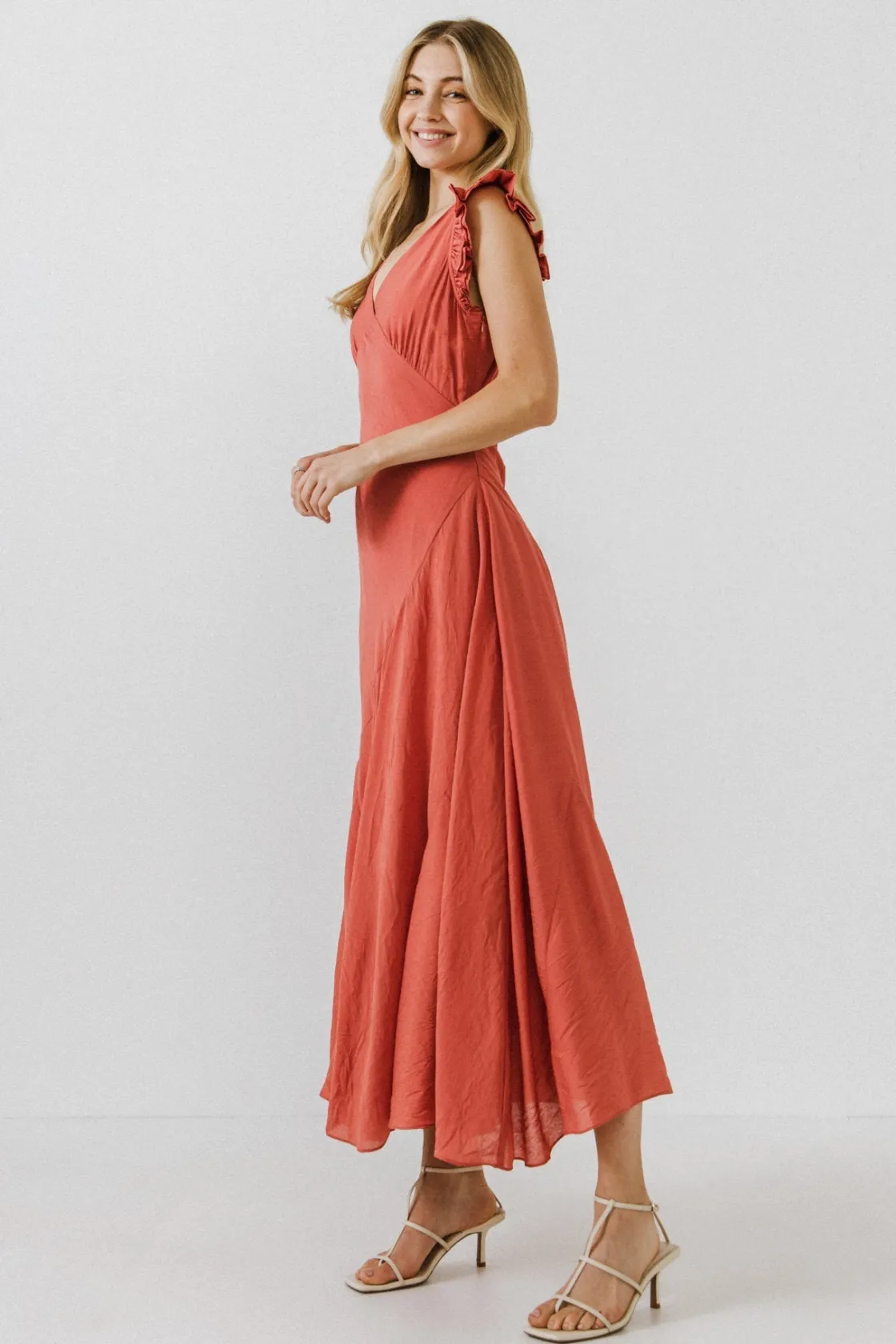 endless_rose__asymmetrica_11.webp ENDLESS ROSE White Dresses | Tops*- Asymmetrical Ruffle Maxi Dress