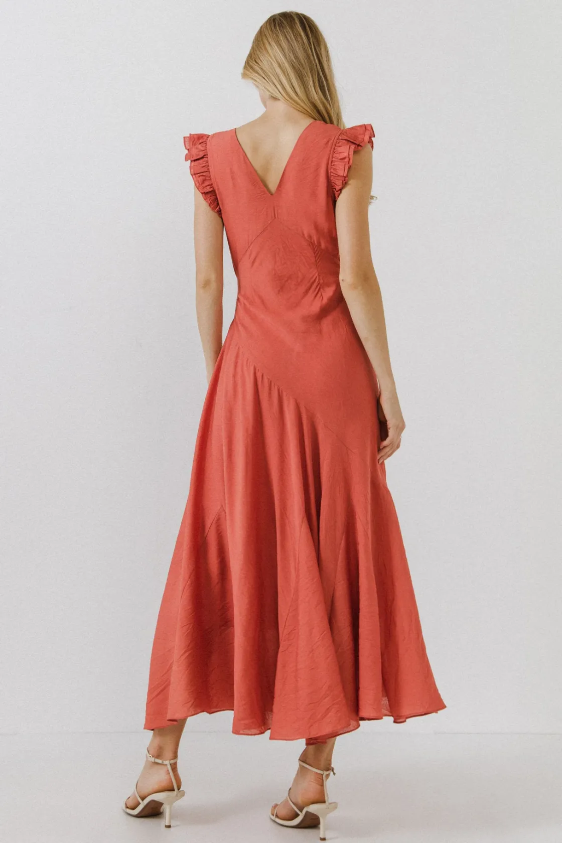 endless_rose__asymmetrica_12.webp ENDLESS ROSE White Dresses | Tops*- Asymmetrical Ruffle Maxi Dress