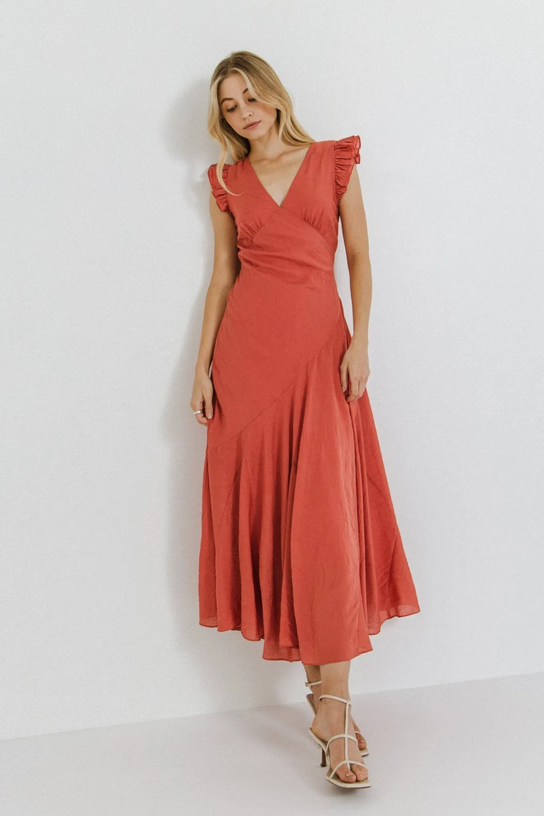 endless_rose__asymmetrica_13.webp ENDLESS ROSE White Dresses | Tops*- Asymmetrical Ruffle Maxi Dress