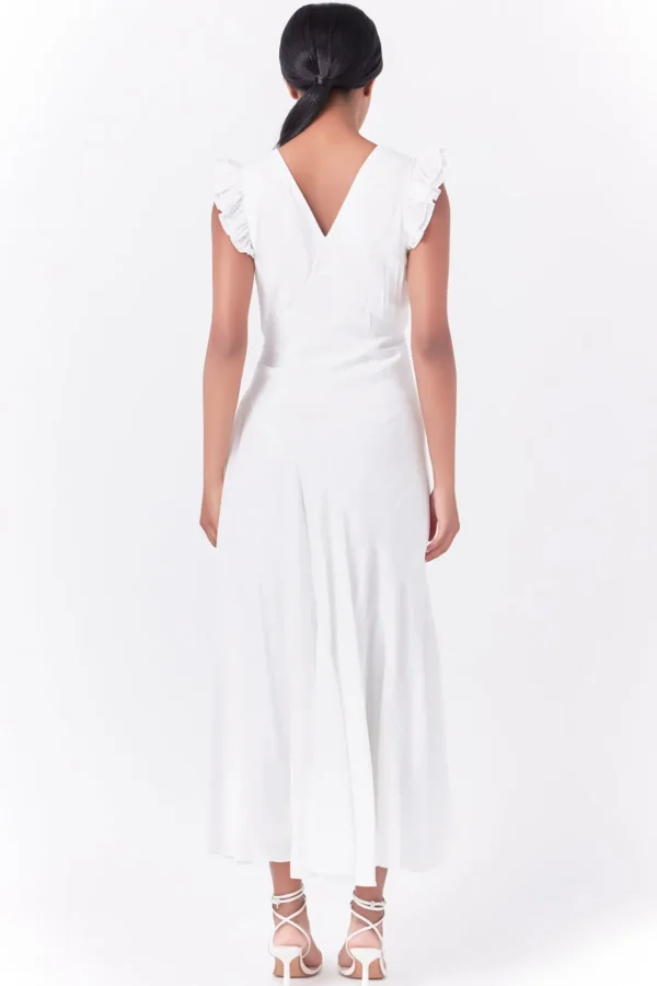 ENDLESS ROSE White Dresses | Tops*- Asymmetrical Ruffle Maxi Dress