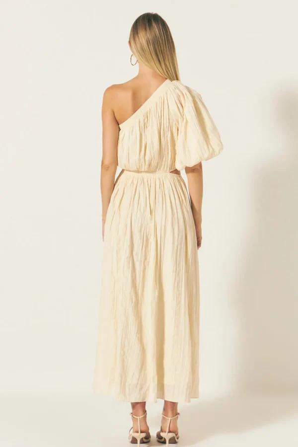 ENDLESS ROSE One Shoulder | Tops*- Asymmetrical Cut Out Dress CREAM