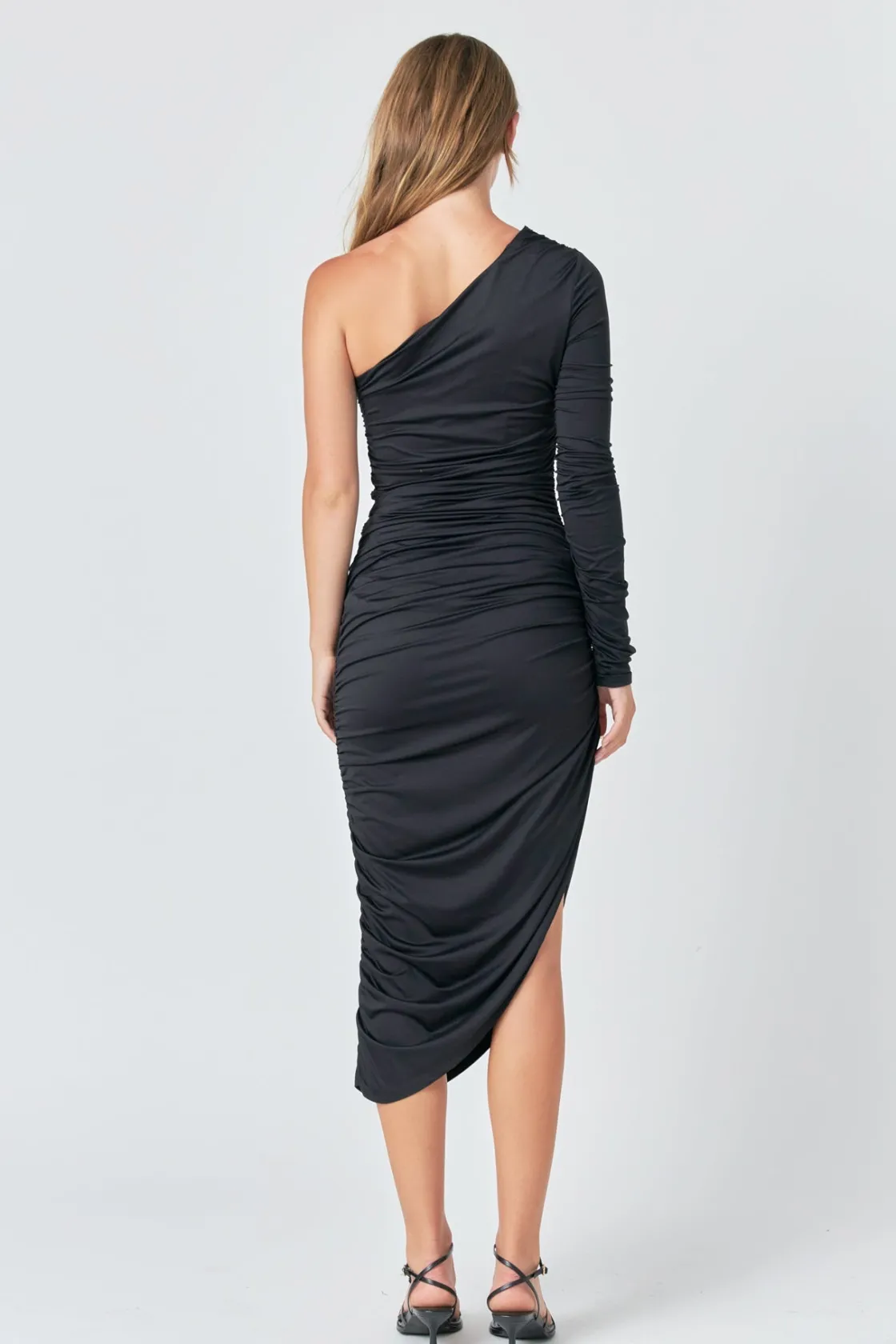endless_rose__asymmetrica_2-6.webp ENDLESS ROSE One Shoulder | Tops*- Asymmetrical Knit Midi Dress BLACK