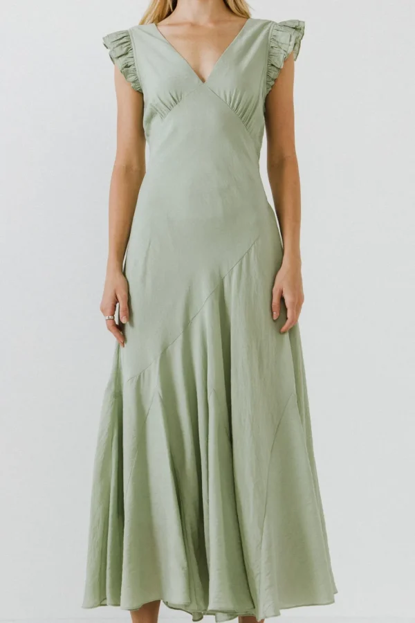 ENDLESS ROSE White Dresses | Tops*- Asymmetrical Ruffle Maxi Dress