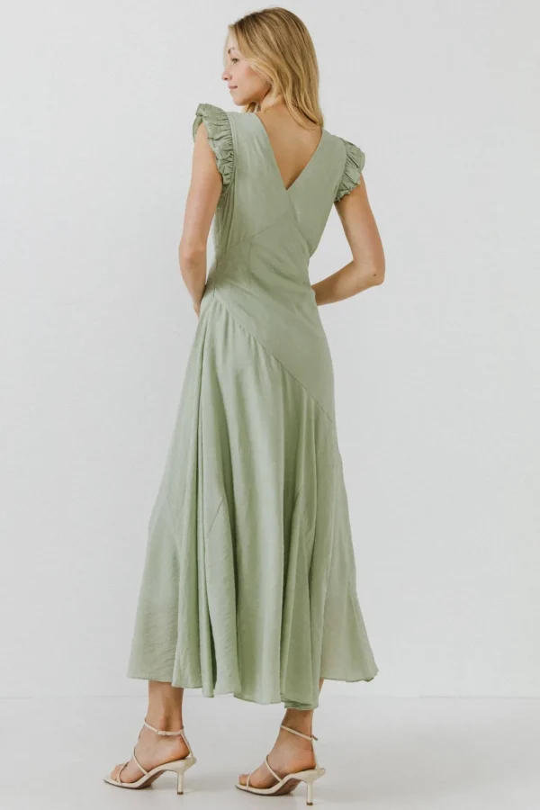 ENDLESS ROSE White Dresses | Tops*- Asymmetrical Ruffle Maxi Dress