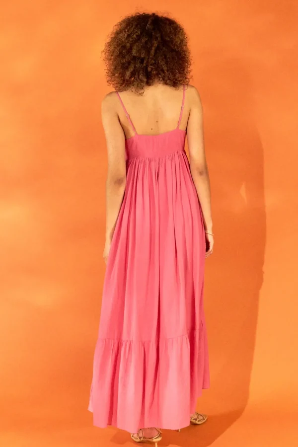 ENDLESS ROSE Tops*- Babydoll Maxi Dress FUCHSIA