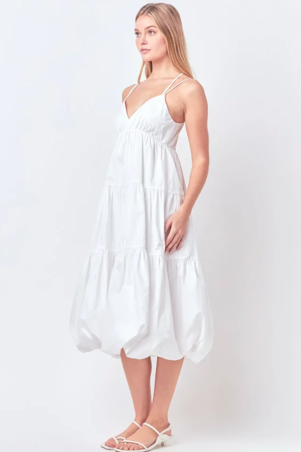 ENGLISH FACTORY White Dresses | Tops*Endless Rose - Balloon Dress with Strappy Back Detail WHITE