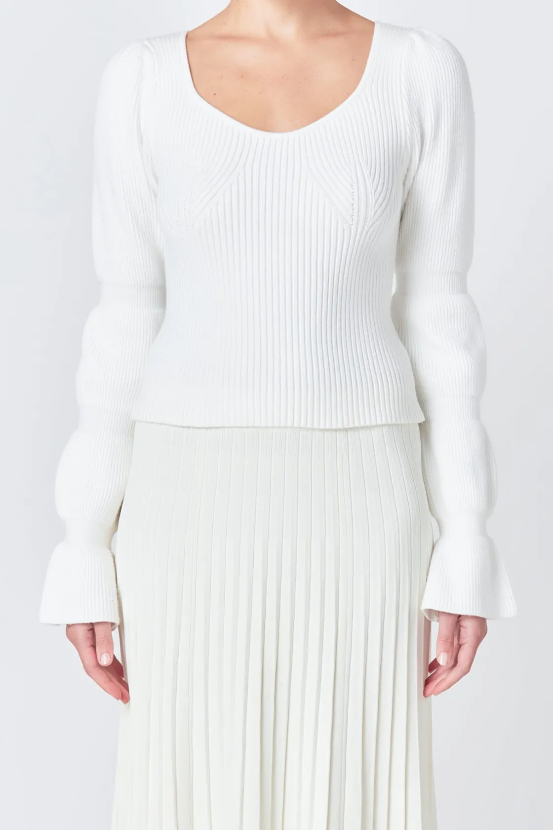 endless_rose__balloon_sle_0.webp ENDLESS ROSE Sweaters & Knits*- Balloon Sleeve Sweater WHITE