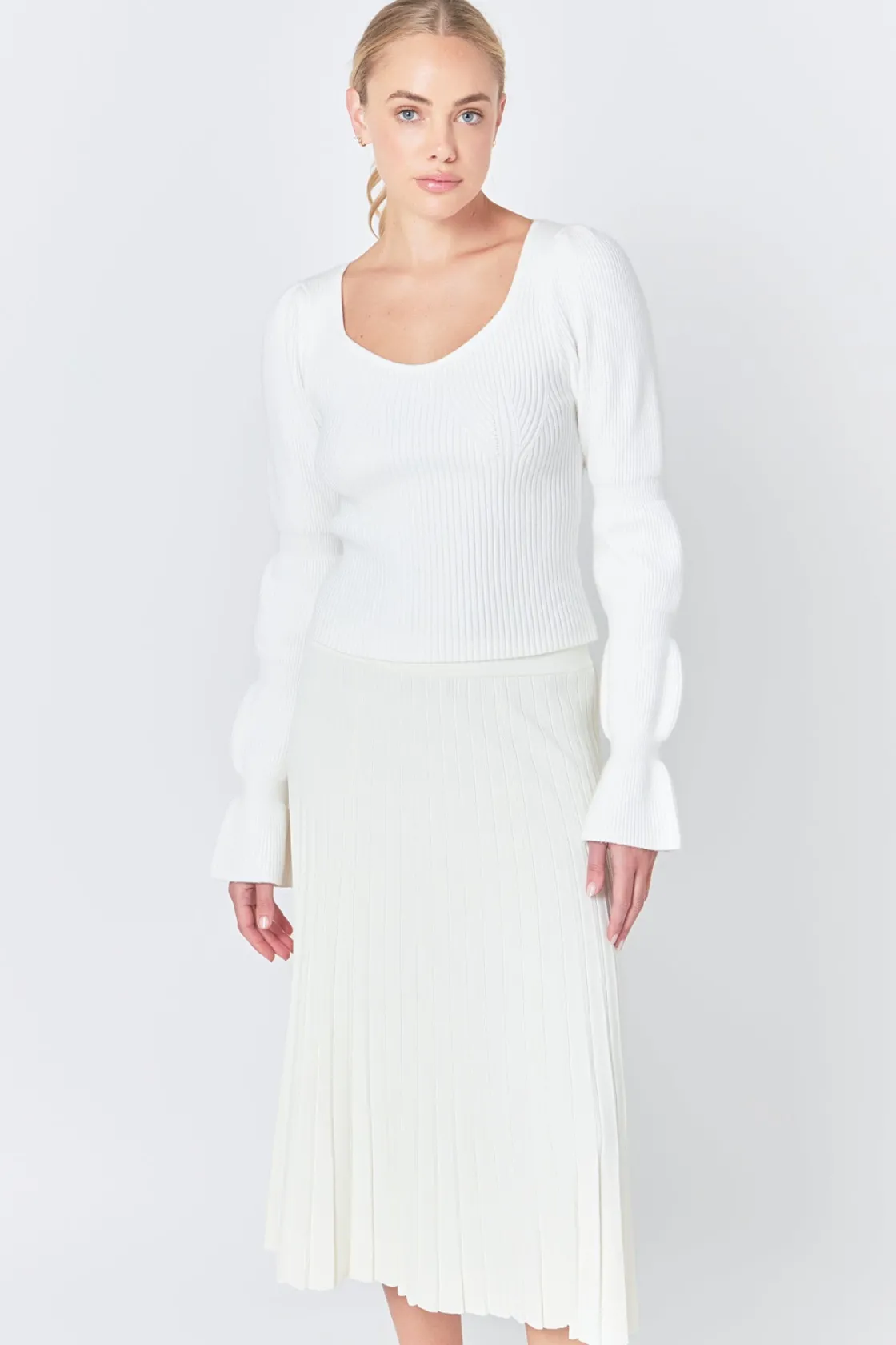endless_rose__balloon_sle_3.webp ENDLESS ROSE Sweaters & Knits*- Balloon Sleeve Sweater WHITE
