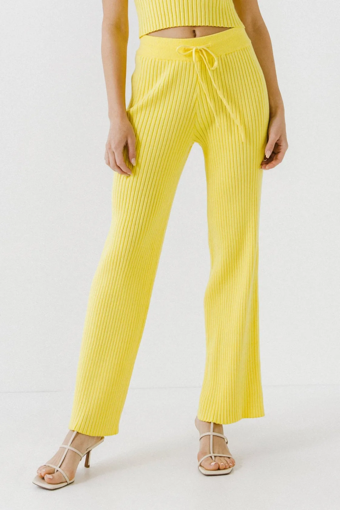 endless_rose__banded_knit_0.webp ENDLESS ROSE Pants | Tops*- Banded Knit Lounge Pants LIME