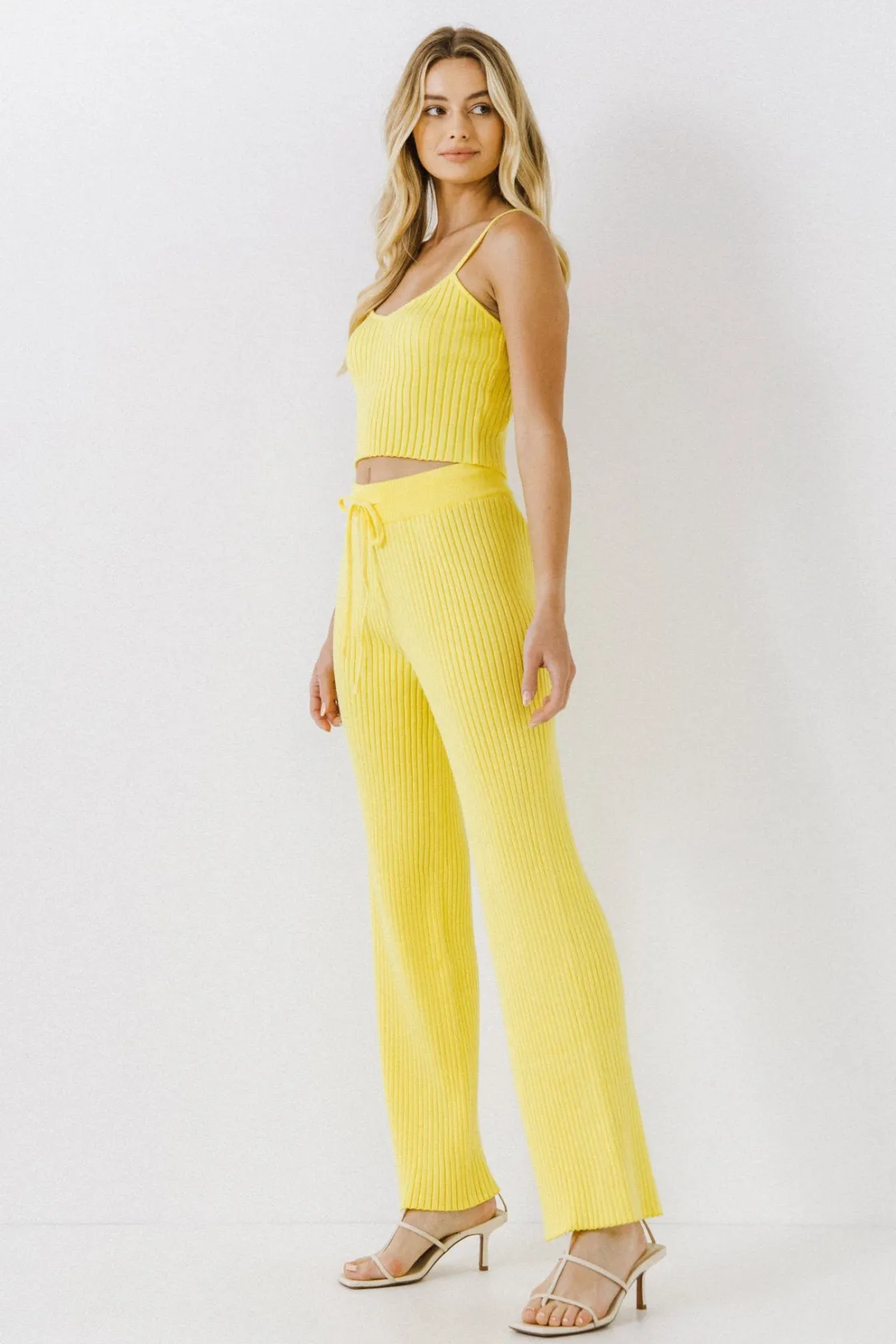 endless_rose__banded_knit_1.webp ENDLESS ROSE Pants | Tops*- Banded Knit Lounge Pants LIME