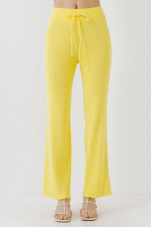 ENDLESS ROSE Pants | Tops*- Banded Knit Lounge Pants LIME