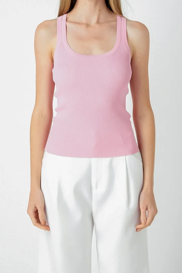 ENDLESS ROSE Tops*- Basic Ribbed Tank Top