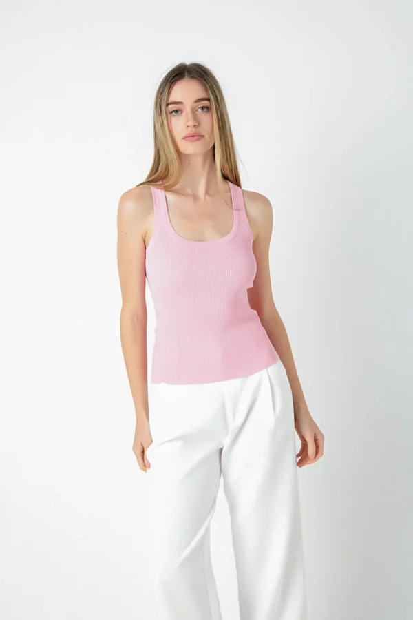 ENDLESS ROSE Tops*- Basic Ribbed Tank Top