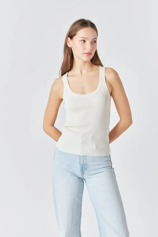 ENDLESS ROSE Tops*- Basic Ribbed Tank Top