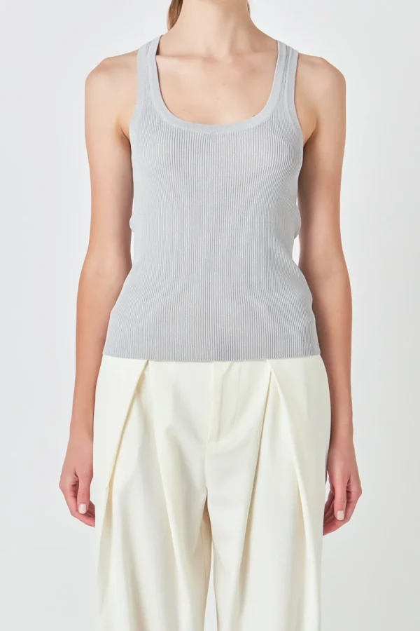 ENDLESS ROSE Tops*- Basic Ribbed Tank Top