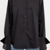 ENDLESS ROSE Shirts & Blouses | Tops*- Beaded Collar Long-Sleeve Shirt BLACK