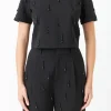 ENDLESS ROSE Matching Sets | Tops*- Beaded Cropped Top BLACK