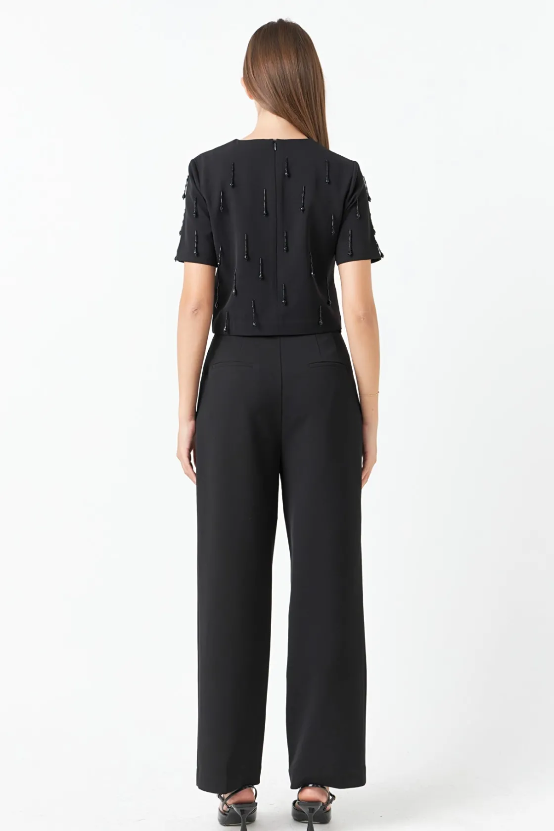 endless_rose__beaded_crop_2.webp ENDLESS ROSE Matching Sets | Tops*- Beaded Cropped Top BLACK
