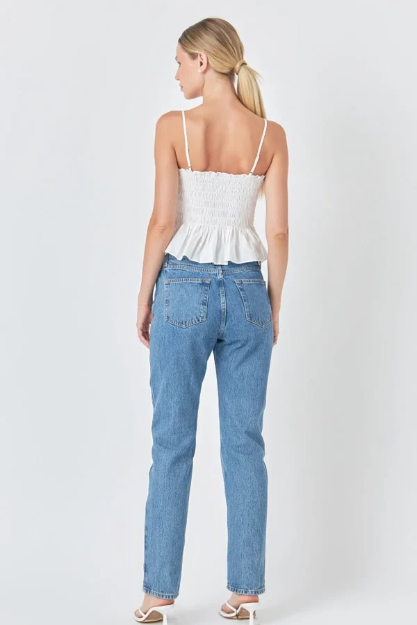 ENDLESS ROSE Tops*- Beaded Top WHITE