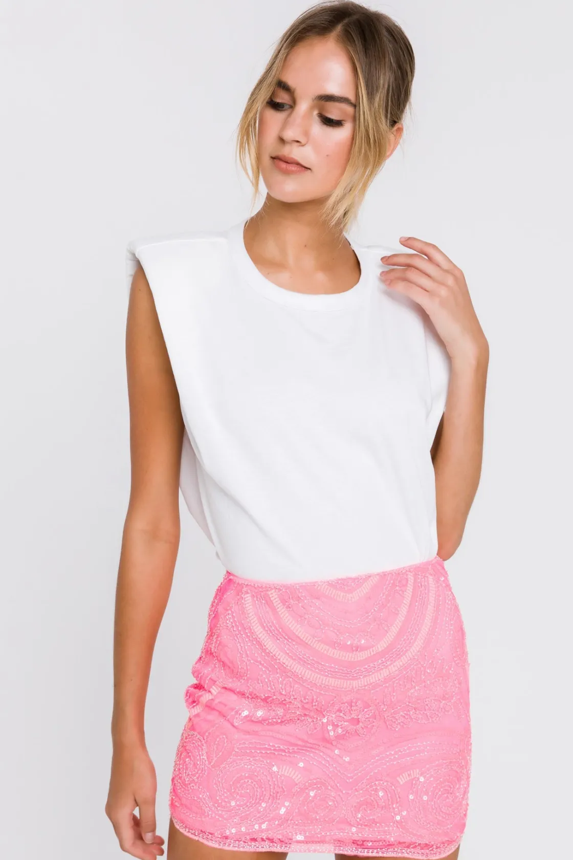 endless_rose__beads_embro_8.webp ENDLESS ROSE Skirts | Tops*- Beads Embroidered Mini Skirt