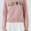ENDLESS ROSE Sweaters & Knits*- Beads Lettering Sweatshirt