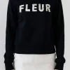 ENDLESS ROSE Tops*- Beads Lettering Patch Sweatshirt