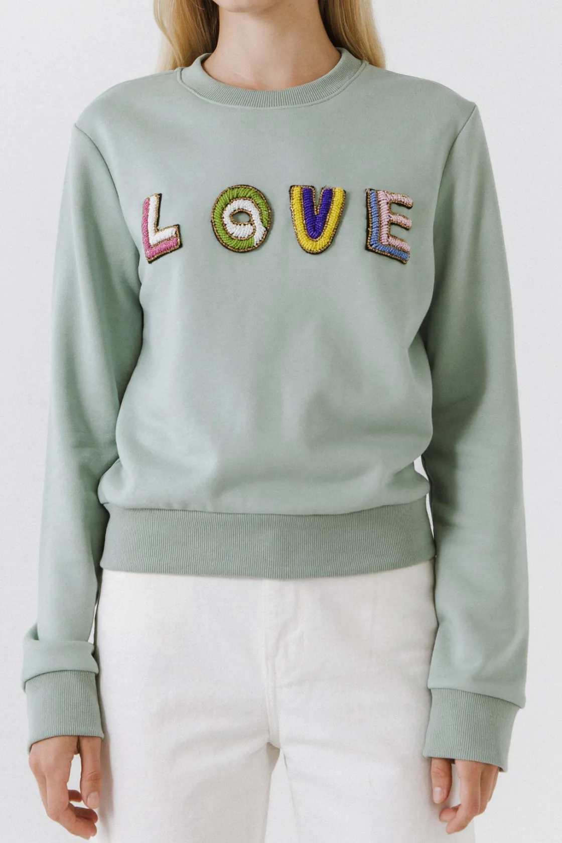 endless_rose__beads_lette_10.webp ENDLESS ROSE Sweaters & Knits*- Beads Lettering Sweatshirt