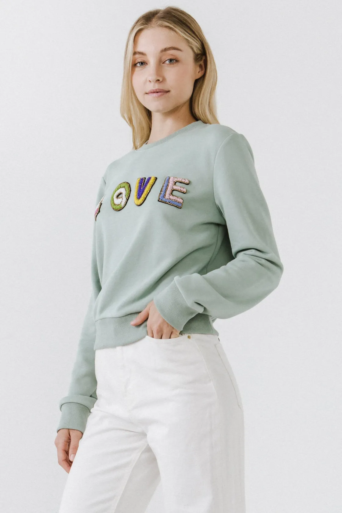 endless_rose__beads_lette_11.webp ENDLESS ROSE Sweaters & Knits*- Beads Lettering Sweatshirt