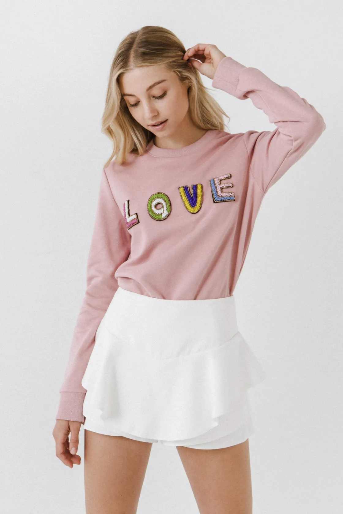 endless_rose__beads_lette_3-1.webp ENDLESS ROSE Sweaters & Knits*- Beads Lettering Sweatshirt