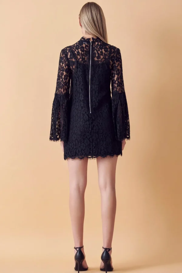 ENDLESS ROSE Lace Dresses | White Dresses*- Bell Sleeve Lace Dress