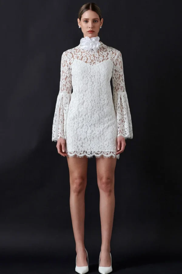 ENDLESS ROSE Lace Dresses | White Dresses*- Bell Sleeve Lace Dress