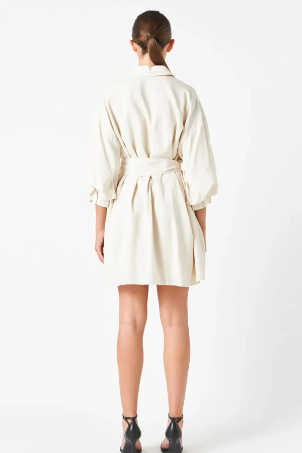 ENDLESS ROSE White Dresses | Tops*- Belted Mini Shirt Dress