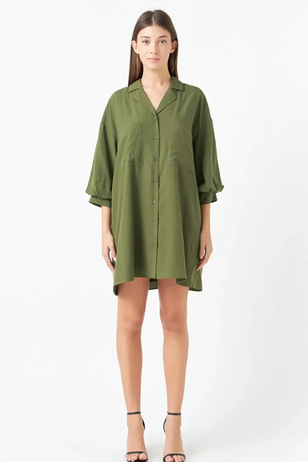 ENDLESS ROSE White Dresses | Tops*- Belted Mini Shirt Dress