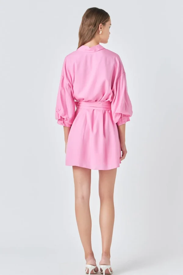 ENDLESS ROSE White Dresses | Tops*- Belted Mini Shirt Dress