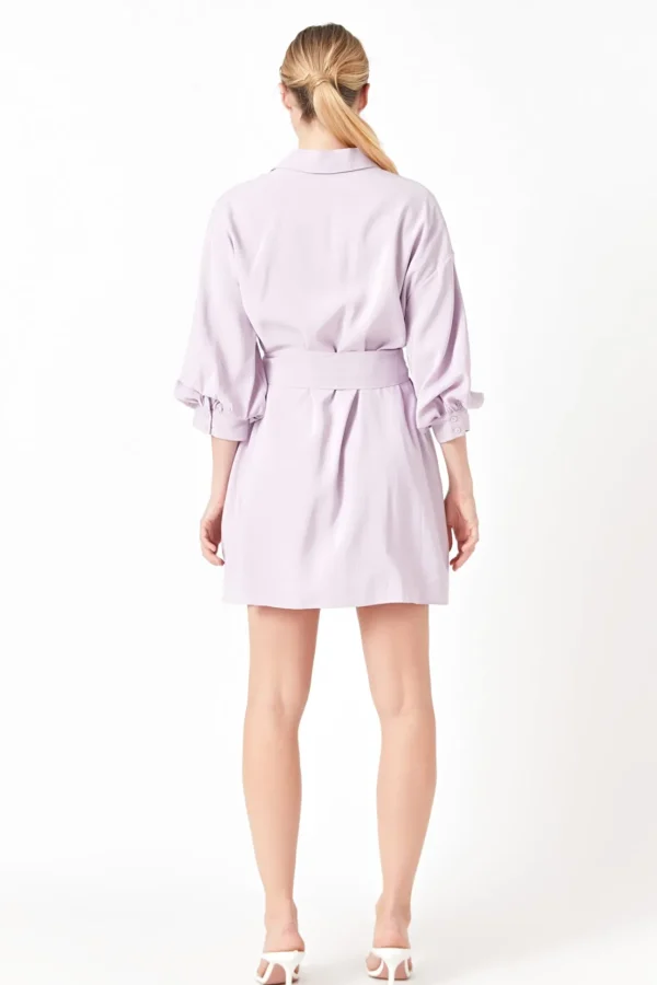 ENDLESS ROSE White Dresses | Tops*- Belted Mini Shirt Dress