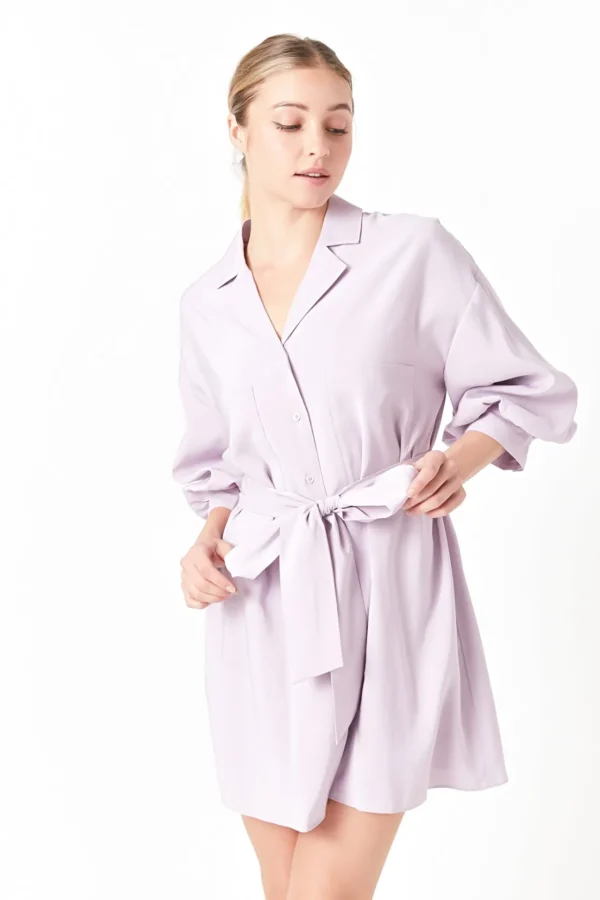 ENDLESS ROSE White Dresses | Tops*- Belted Mini Shirt Dress