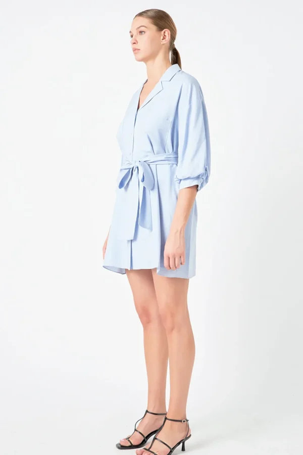ENDLESS ROSE White Dresses | Tops*- Belted Mini Shirt Dress