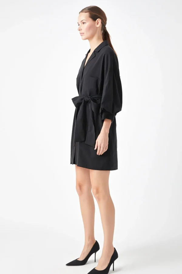 ENDLESS ROSE White Dresses | Tops*- Belted Mini Shirt Dress
