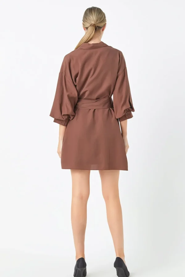 ENDLESS ROSE White Dresses | Tops*- Belted Mini Shirt Dress