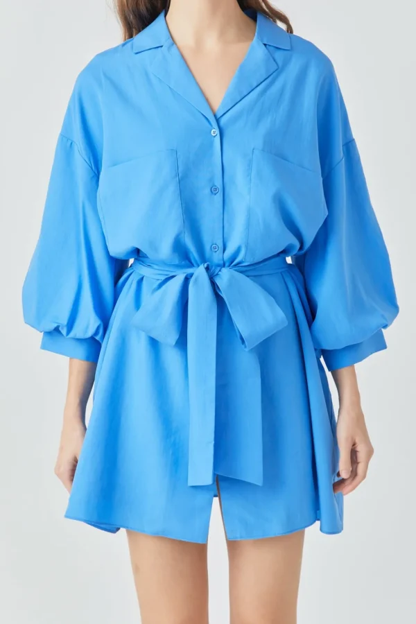 ENDLESS ROSE White Dresses | Tops*- Belted Mini Shirt Dress