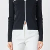 ENDLESS ROSE Tops*- Binded Collared Top BLACK