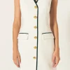 ENDLESS ROSE Tops*- Black Combo Sleeveless Mini Dress OFFWHITE