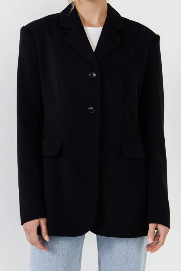 ENDLESS ROSE Blazers | Tops*- Blazer With Buttons BLACK