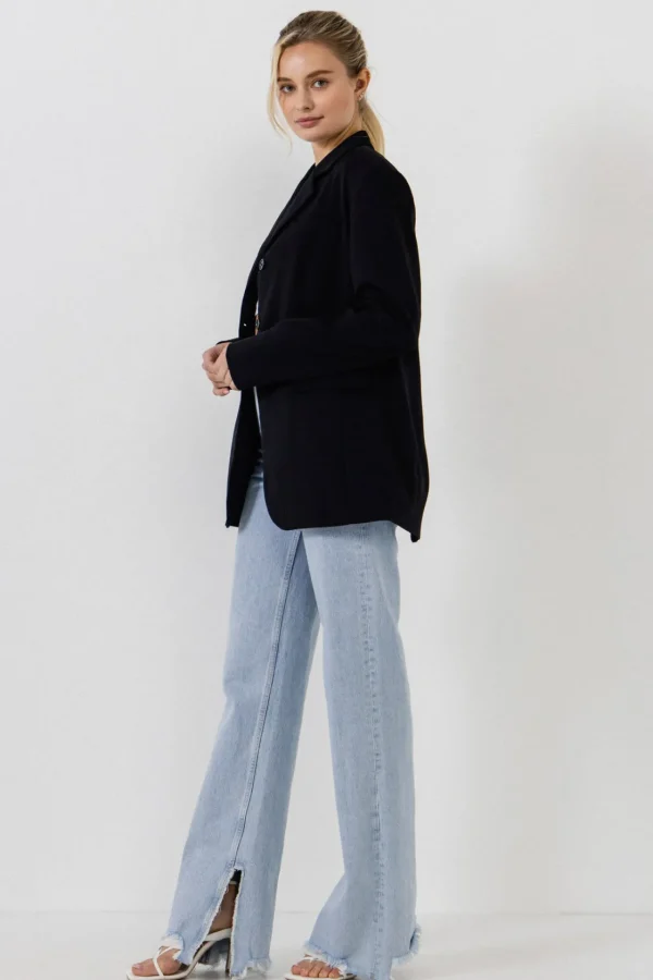 ENDLESS ROSE Blazers | Tops*- Blazer With Buttons BLACK