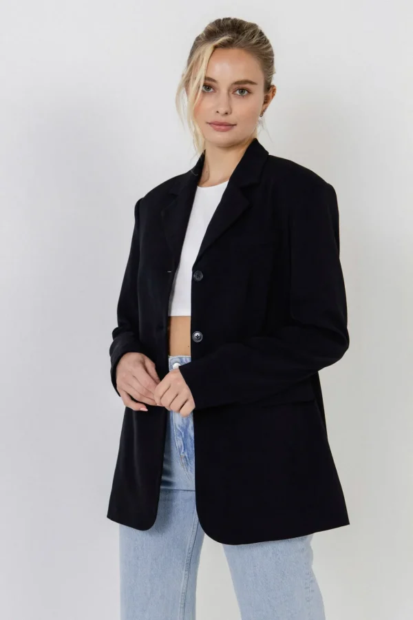 ENDLESS ROSE Blazers | Tops*- Blazer With Buttons BLACK