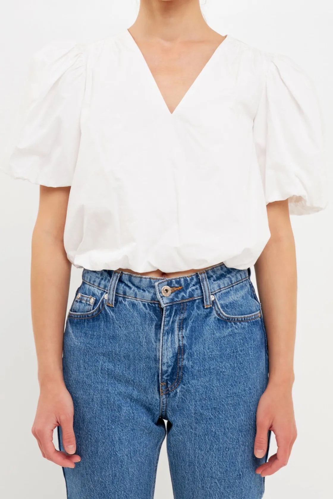 endless_rose__blouson_top_0.webp ENDLESS ROSE Tops*- Blouson Top with Back Spaghetti Closure IVORY