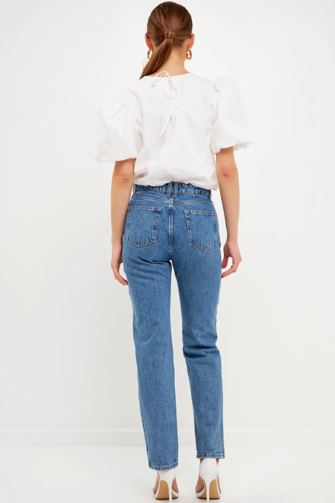 endless_rose__blouson_top_2.webp ENDLESS ROSE Tops*- Blouson Top with Back Spaghetti Closure IVORY