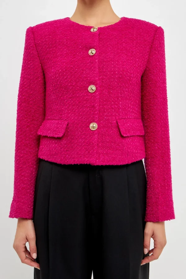 ENDLESS ROSE Matching Sets | Jackets & Coats*- Boucle Jacket BERRY