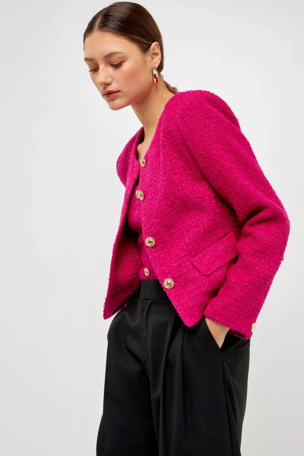 ENDLESS ROSE Matching Sets | Jackets & Coats*- Boucle Jacket BERRY