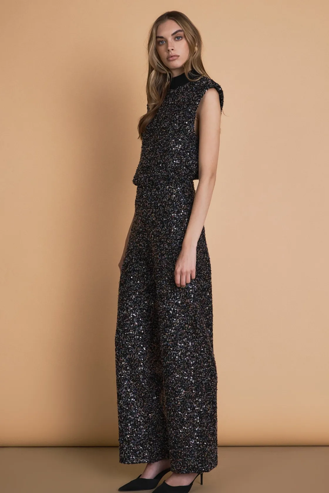 endless_rose__boucle_twee_2-5.webp ENDLESS ROSE Matching Sets | Pants*- Boucle Tweed Pants BLACKMULTI